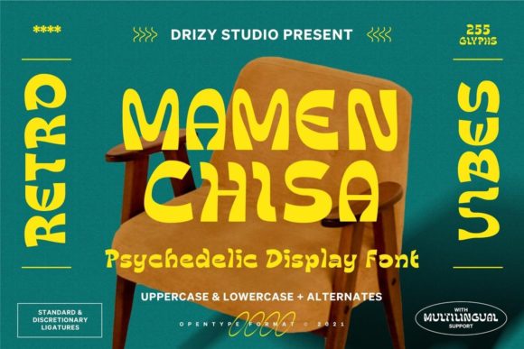 Mamenchisa: A Psychedelic Display Font