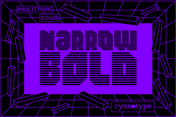 MultiType Rows Narrow Bold Font