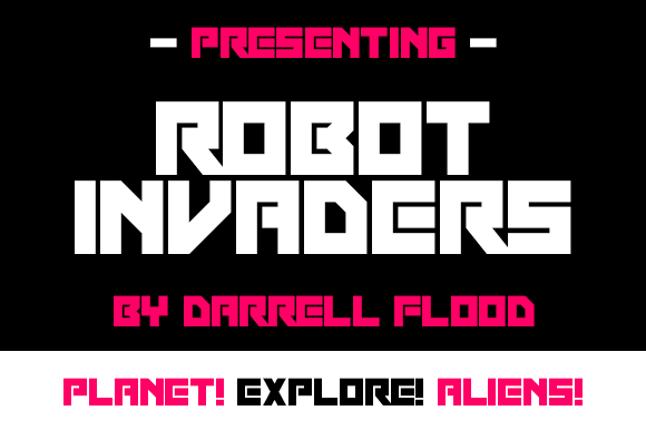 Robot Invaders Font: Bold and Edgy